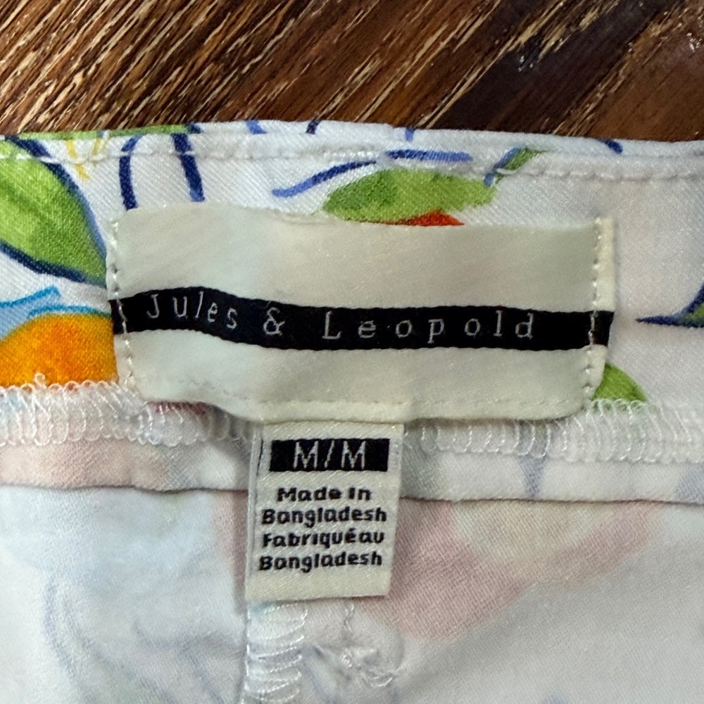 Jules & Leopold Women's M Medium White Citrus Fruit Pitcher Print Wide Leg Pants - Picture 6 of 7